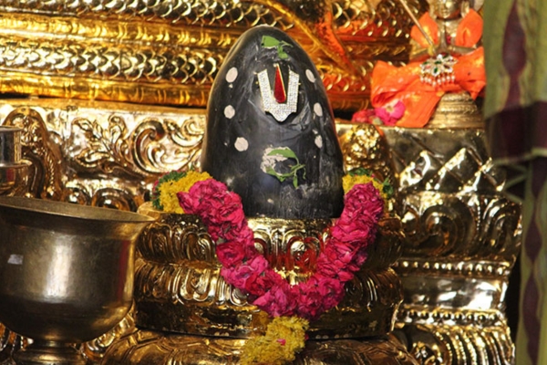 Performing Shaligram puja