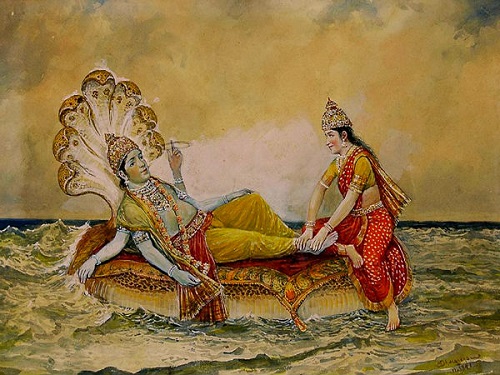 Lord Vishnu With Shesha Naga